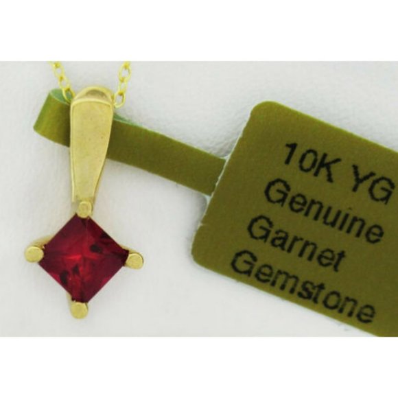 Genuine 0.42 Cts Garnet Pendant 10k Gold